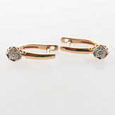 Серьга золото 585, общий вес - 1.27 г, чистый вес - 1.258 г