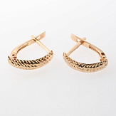 Серьга золото 585, общий вес - 0.77 г, чистый вес - 0.77 г