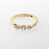 Кольцо золото 585, общий вес - 2.26 г, чистый вес - 2.105 г