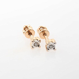 Серьга золото 585, общий вес - 0.61 г, чистый вес - 0.607 г