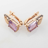 Серьга золото 585, общий вес - 1.75 г, чистый вес - 1.418 г