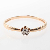 Кольцо золото 585, общий вес - 0.91 г, чистый вес - 0.909 г