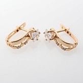 Серьга золото 585, общий вес - 1.4 г, чистый вес - 1.243 г