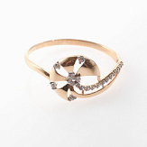 Кольцо золото 585, общий вес - 1.5 г, чистый вес - 1.3 г