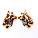 Серьга золото 585, общий вес - 0.86 г, чистый вес - 0.8 г