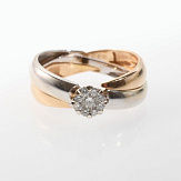 Кольцо золото 585, общий вес - 3.89 г, чистый вес - 3.879 г