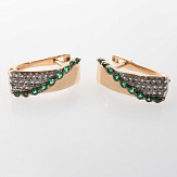 Серьга золото 585, общий вес - 1.4 г, чистый вес - 1.102 г