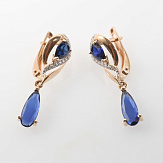 Серьга золото 585, общий вес - 1.55 г, чистый вес - 1.009 г